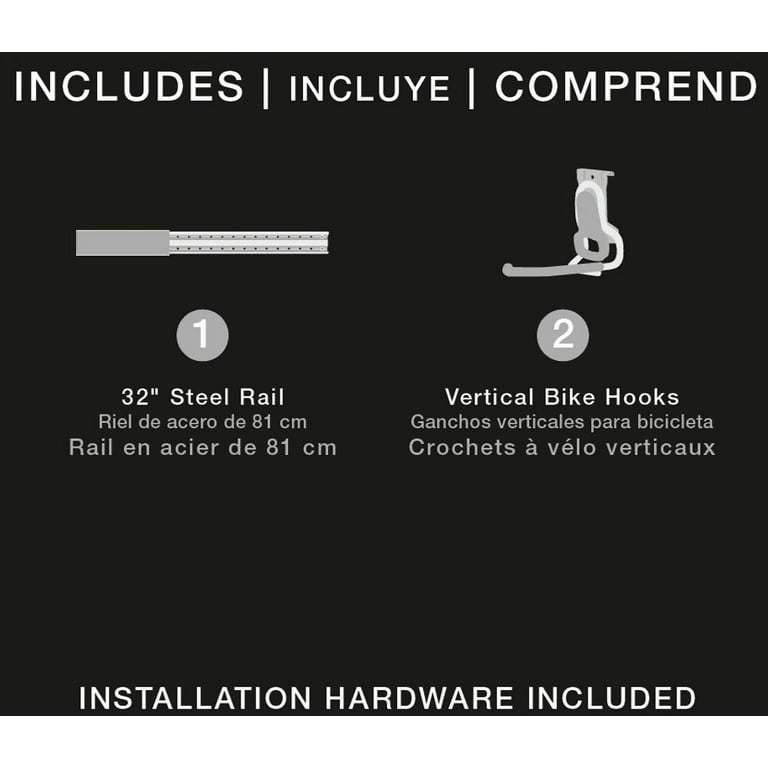 FastTrack® Rail Garage Vertical Bike Hook