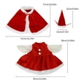 thumbnail image 6 of Cififendec Christmas 23" Porch Goose Costume Set, Red Plush Santa Cape Skirt with Antler Hat Costume for Courtyard Goose Statue Dressing, 6 of 6