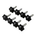 thumbnail image 2 of 8 Pcs Pièce de Rechange Noire M8 x 30mm Poignée Filetée Mâle Bouton Étoile, 2 of 8