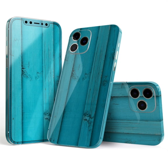 DesignSkinz Signature Blue Wood Planks Full-Body Skin Decal Wrap Cover for iPhone 16