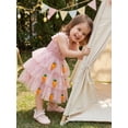 thumbnail image 6 of Loicainy Toddler Kids Little Girl Easter Dress 12 18 24 Months 2T 3T 4T 5T 6T Casual A Line Carrot Patch Star Smocked Flying Sleeve Ruffled Mesh Dresses, 6 of 9