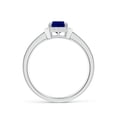 thumbnail image 2 of Angara Natural 1.05 Ct. Blue Sapphire with Diamond Halo Ring in 14K White Gold for Women (Ring Size: 3.5), 2 of 9