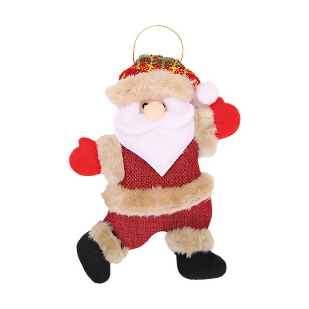 LUVCLS Adornos de muñeco de peluche de Feliz Navidad, Papá Noel, muñeco de nieve, alce, colgante decorativo