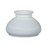 B&P Lamp® American Made Opal Glass Rib Student Shade, 7 Inch Fitter, Hand Blown Milk Glass, Plain Top, 5-3/8 Inch Height
