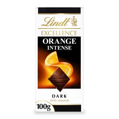 Lindt Excellence Dark Orange Chocolate Bar 100g, British Import (Pack of 3)