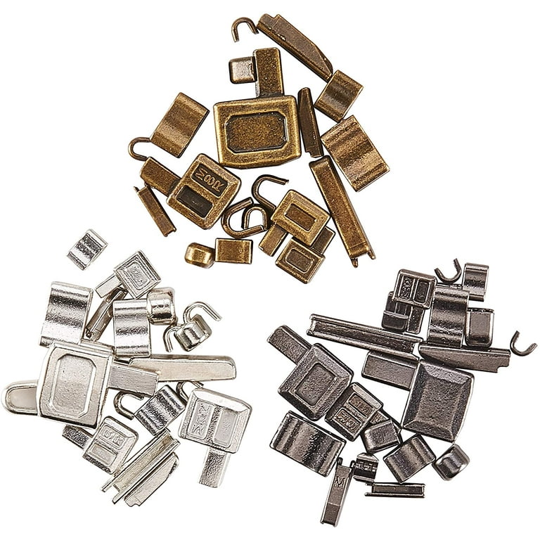 nicexmas 24 Set Metal Zipper Head Sliders Retainer Insertion Pin Zipper Stop Accessories Plug Zipper Repair Kit for Coat Home DIY (Mixed Color, Size 3