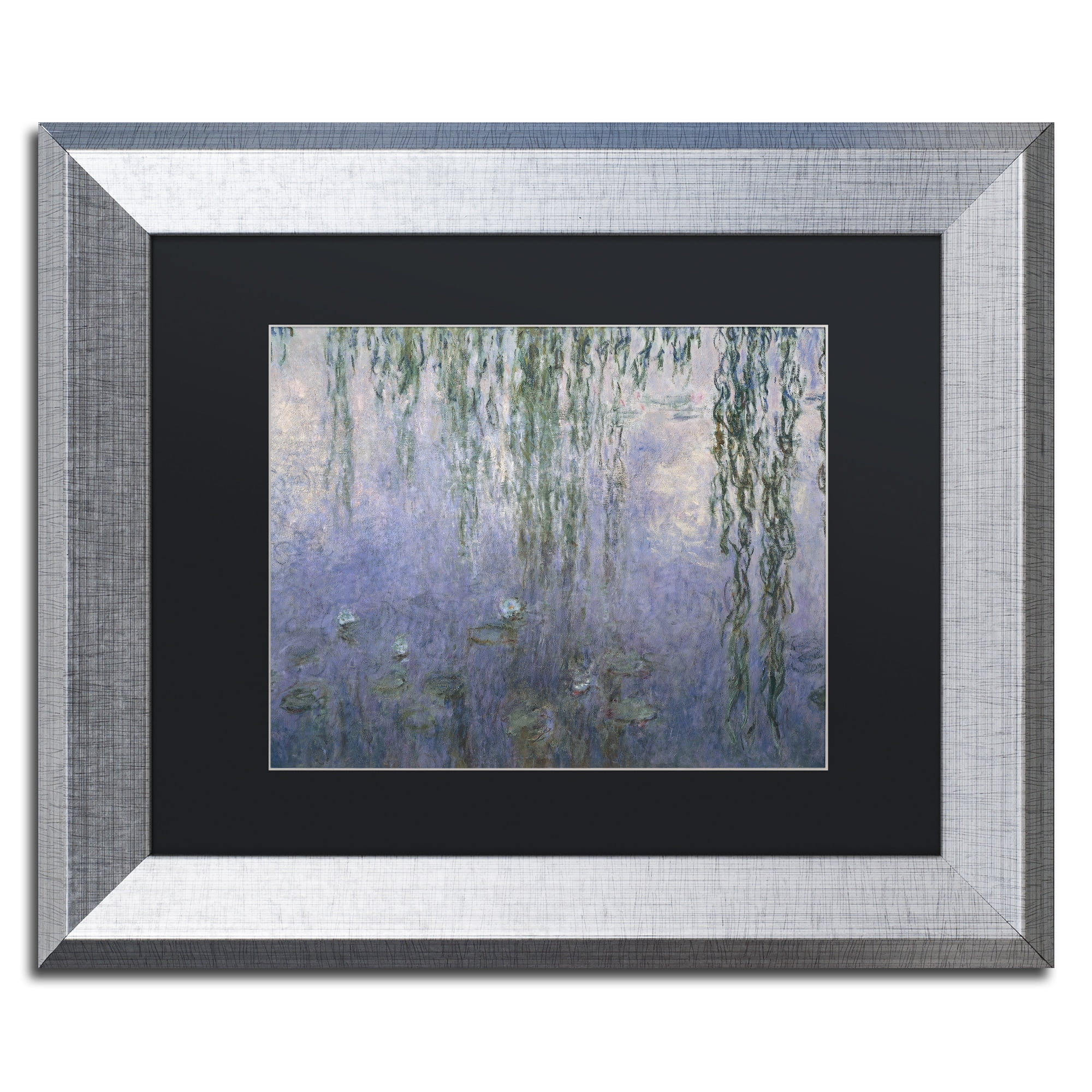 Trademark Fine Art "Water Lilies III 1840-1926" Canvas Art by Claude Monet Black Matte, Silver Frame