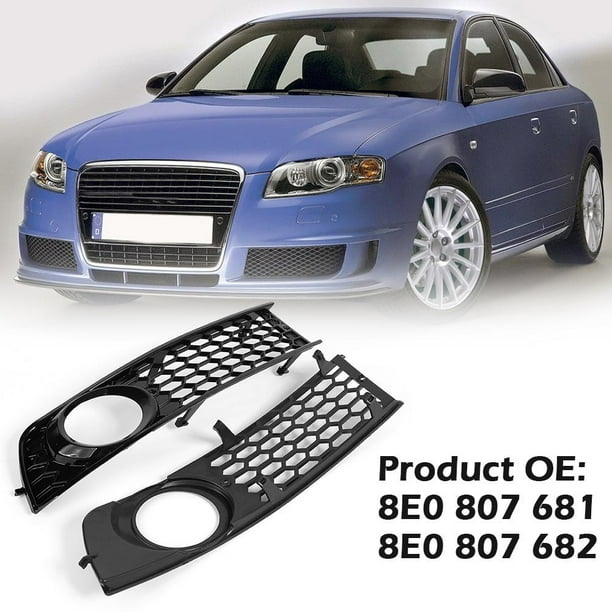 Para 2002-2005 Audi A4 B6 Parrilla de luz antiniebla delantera inferior lateral Parrilla Parachoques Ndcxsfigh Accesorios para autos y motos
