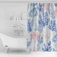 thumbnail image 4 of 72x78 Inch Shower Curtain Blue Pink Coral Bathroom Decor Waterproof Fabric Bathtub Bath Curtains Decorative Summer Coastal Beach Ocean Extra Long Shower Curtain Set with Hooks, 4 of 6