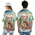 thumbnail image 5 of Merry Christmas Santa Reindeer Antlers Yorkshire Terrier Sleigh Xmas Winter Holiday All Over Print 3D Baseball Shirt Yorkie Dog Lover Gifts Softball Sport - 00023, 5 of 6