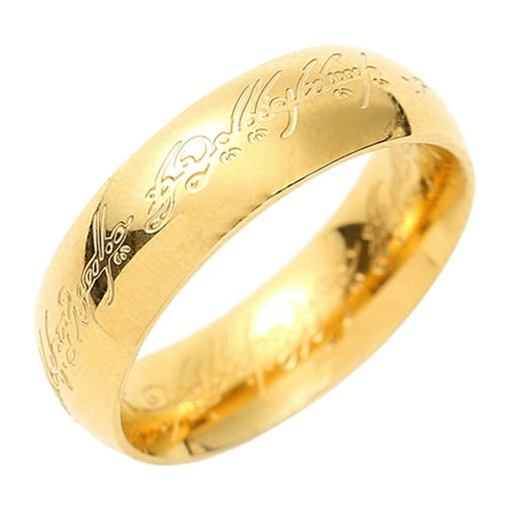 HUANLEDASH Finger Ring Polishing Bright Luster Exquisite Carving Geometric Anti-fade Europe America Black Golden Silver Men Ring Jewelry Accessory