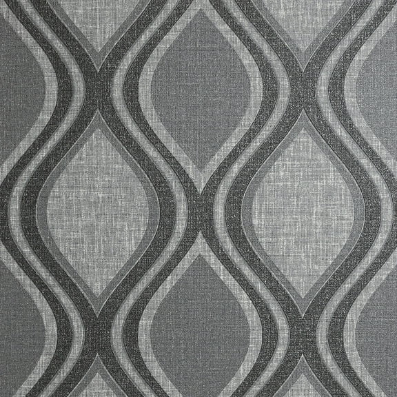 Arthouse Ignatius Charcoal Ogee Wallpaper