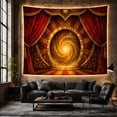 thumbnail image 6 of Golden Vortex Within Red Theater Curtains, Mystical Fantasy for Fantasy Fans, Portal Wall Art, Housewarming Gift, Tapestry Wall Hanging for Bedroom, Living Room and Studio, 6 of 7