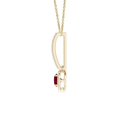 thumbnail image 2 of ANGARA Natural Dangling Round Ruby and Diamond Halo Pendant in 14K Yellow Gold for Women (Size-4mm) | July Birthstone, Birthday, Anniversary, Jewelry Gift for Women | Natural Ruby Necklace, 2 of 8