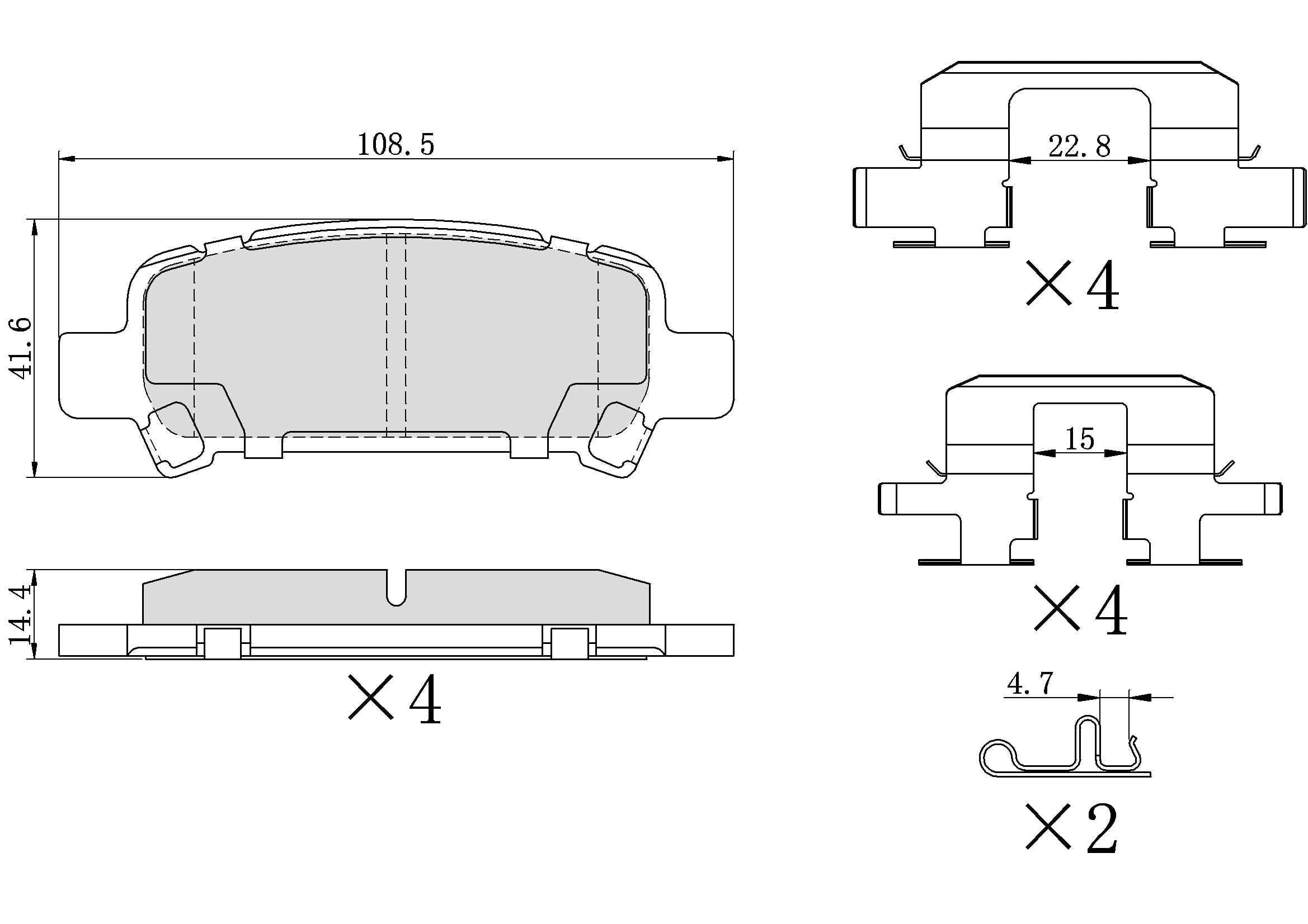 Winstop Brake Pad Set, Rear WS.0770.0.C, Subaru Forester 2003-1998