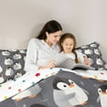 thumbnail image 4 of Homewish Safari Penguins 7 Pieces Bedding Comforter Set,Cute Antarctic Wildlife Full Bedding Set,White Gray Fitted Sheet Flat Sheet For Teens,Luxury Bedroom Decor Reversible, 4 of 8