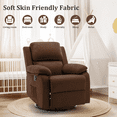 thumbnail image 3 of Korser Sillón Reclinable Giratorio 360°Adultos,Mecedora Pequeña Para Espacios Reducidos,Lino,Marrón, 3 of 6
