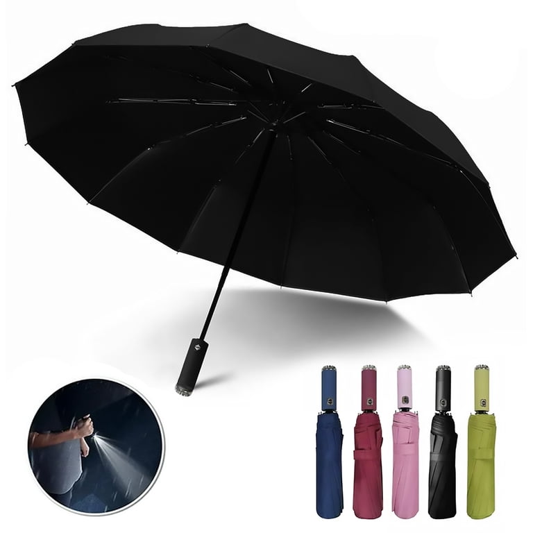 GLUAAE Automatic LED Umbrella, 10-Rib Sun & Rain Protection photo 1
