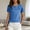 Blue, variant on SHITINN Women's Casual V Neck T Shirt Soft Breathable Summer Top with Ruffles for Daily Wear Vaca Short Sleeve Tops for Women Clothes for Women Womens Blouse