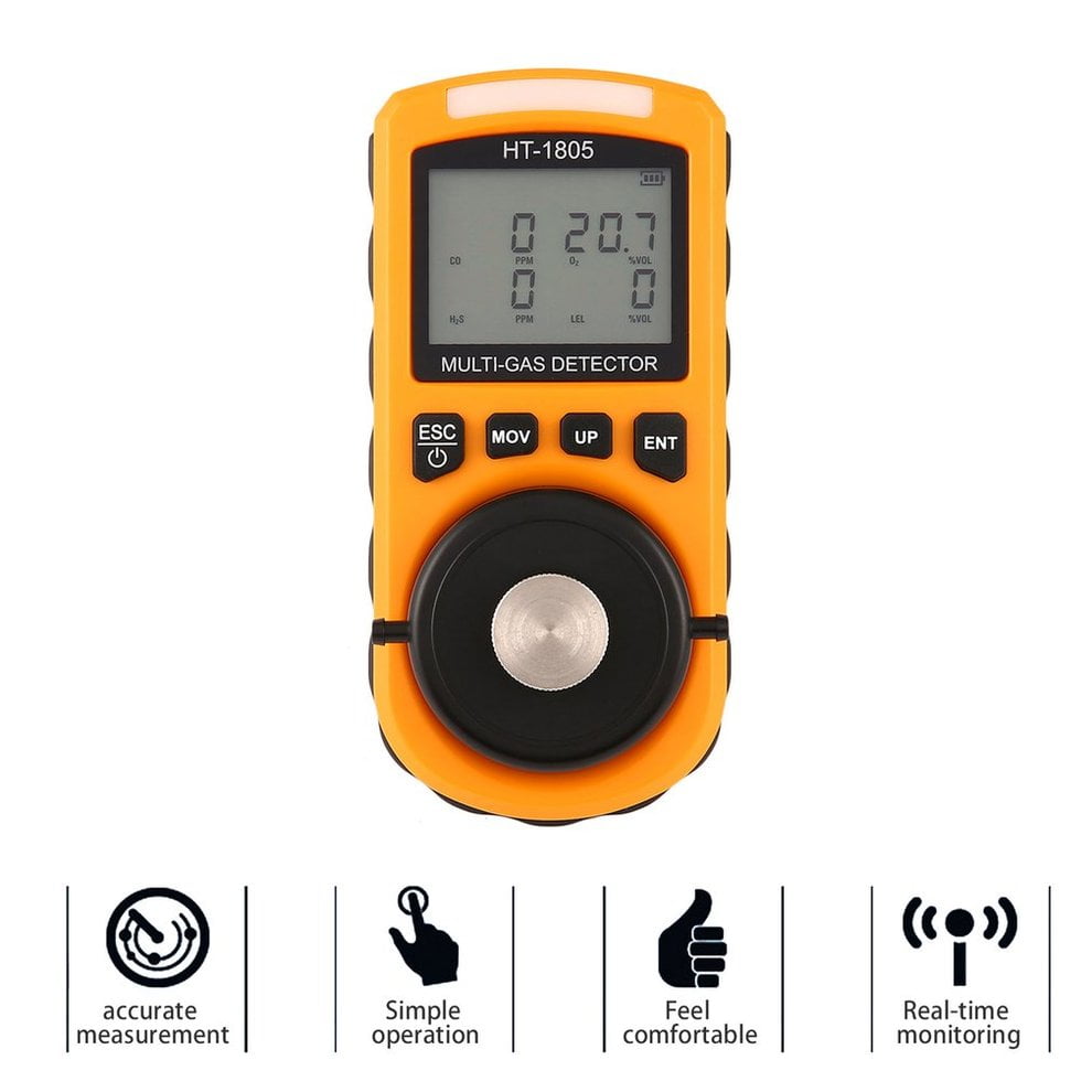 4 in 1 O2 H2S CO LEL Combustible Gas Detector Gas Sampler ...