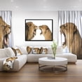 thumbnail image 3 of Designart - Lion et Lionne Rugissante - Impression sur Toile Encadrée Abstraite, 3 of 4