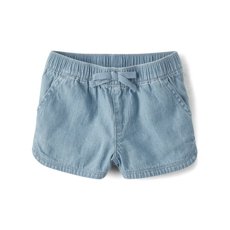 The Children's Place Baby and Toddler Girls Denim Pull-On Shorts, Sizes 2T-5T
