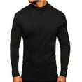 thumbnail image 3 of LNWUY Mens Mock Turtleneck T-Shirt Long Sleeve Solid Pullover Basic Designed Undershirt Stretch Soft Comfortable Breathable Top Black S, 3 of 5