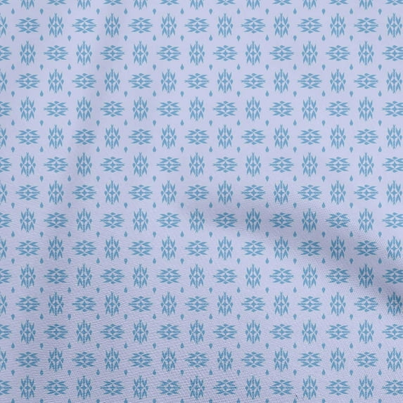 oneOone Cotton Jersey Dusty Blue Fabric Geometric Sewing Craft Projects Fabric Prints By Yard 58 Inch Wide