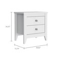 thumbnail image 3 of White Nightstand 15.74''D with Two Drawers and Four Legs / Ideal for Bedside Display, 3 of 4