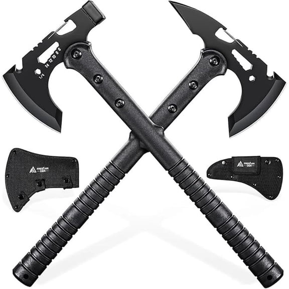 2-Pack Outdoor Multi-Functional Axe Portable Tool Set Hammerhead Axe, Pointed-Head Axe Ideal for Camping Adventures, Home Repairs, and Automotive Emergency Preparedness — The Perfect Gift
