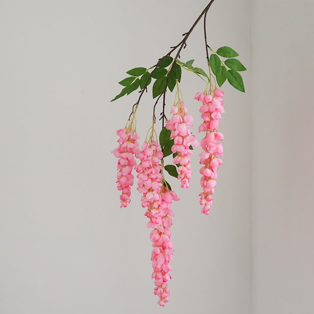 Tallos de Flores de Glicinia Artificiales - Enredadera Colgante de Plástico Realista, Rosa MNFD