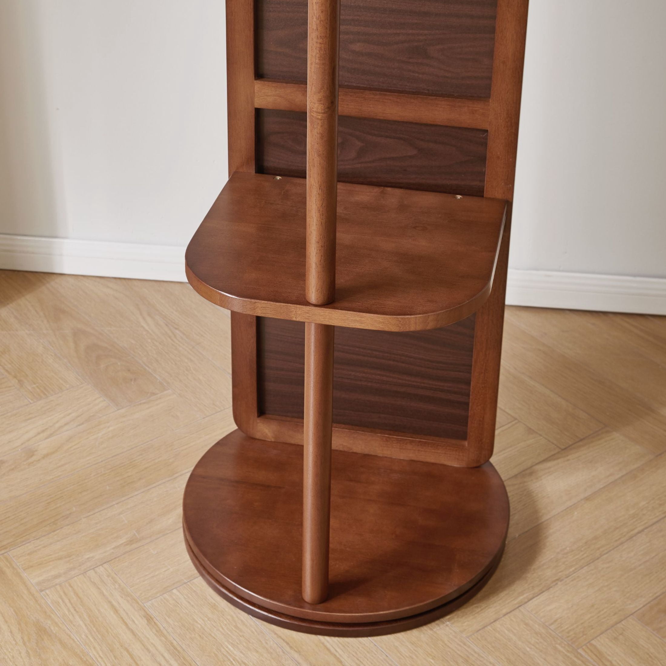 Noble House 68.9"x18.9" Full Length Mirror with Stand, Solid Wood Swivel Floor Mirror Coat Rack, Walnut