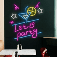 thumbnail image 3 of Craftnamesign Let's Party Cocktail Neon Sign, Bar Pub LED Sign, Party Decor, 3 of 4
