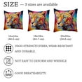 thumbnail image 4 of MUOOUM Rainbow Leopard Print Set of 2 Throw Pillow Covers Cases - 16" x 16" Square Decorative Cushion Covers for Sofa Couch Bed Home Decoration, 4 of 7