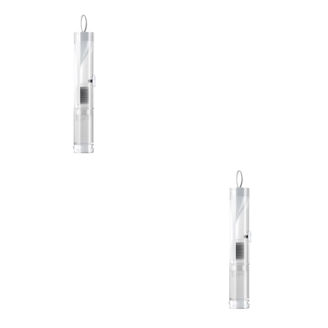 Wisewang Brosse à Dents en Plastique Lavable Réutilisable Scellée à Main pour Intérieur Extérieur Vacances Hôtel Outil de Lavage des Dents Blanc 2Ensemble