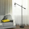 thumbnail image 5 of Home Decorative Pivot Arm Floor Lamp with Glass Shade, Black, 5 of 7