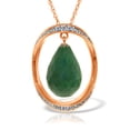 thumbnail image 1 of Galaxy Gold 13.6 CT. 14k 16" Rose Gold Necklace with Natural Briolette Dyed Green Sapphire and Diamonds, 1 of 3