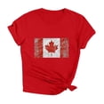 thumbnail image 3 of Canada T Shirt Short Sleeves Maple Leaf Basic Tees Summer Tops Women Tops, 3 of 3