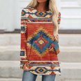 thumbnail image 2 of USSUMA Womens Long Sleeve Shirts Western Aztec Print Fit Tops Fall Casual Fashion Round Neck Blouses, 2 of 5