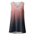 thumbnail image 2 of Playeras,Blusas y Tops,Ropa para Mujer Tallas grandes Camiseta sin mangas de verano para mujer Camiseta sin mangas con estampado degradado Camiseta sin mangas con cuello en V (Purple, M), 2 of 5