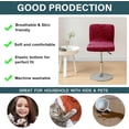 thumbnail image 5 of XUELC Crushed Velvet Brown Bar Stool Cover Stretch Stool Cover Swivel Counter Stool Cover Low Profile Short Back Chair Protective Cover 2pc, 5 of 7