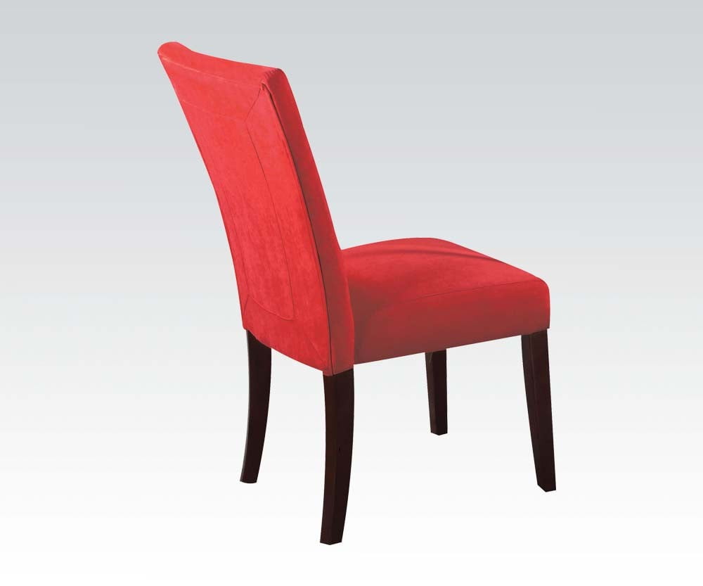 Simple Relax 1perfectchoice Parson Set Of 2 Dining Side Chairs Simple Relax 1perfectchoice Parson Set Of 2 Dining Side Chairs On Tufted Padded Seat Red Microfiber New Com