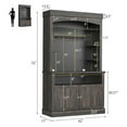 thumbnail image 3 of Home Coffee Bar Cabinet with LED Lights 72" Tall Buffet Cabinet with Storage Farmhouse Kitchen Sideboard Tall Coffee Hutch with Microwave Stand/Wine Rack/Glass Shelf Dining Room, 3 of 9