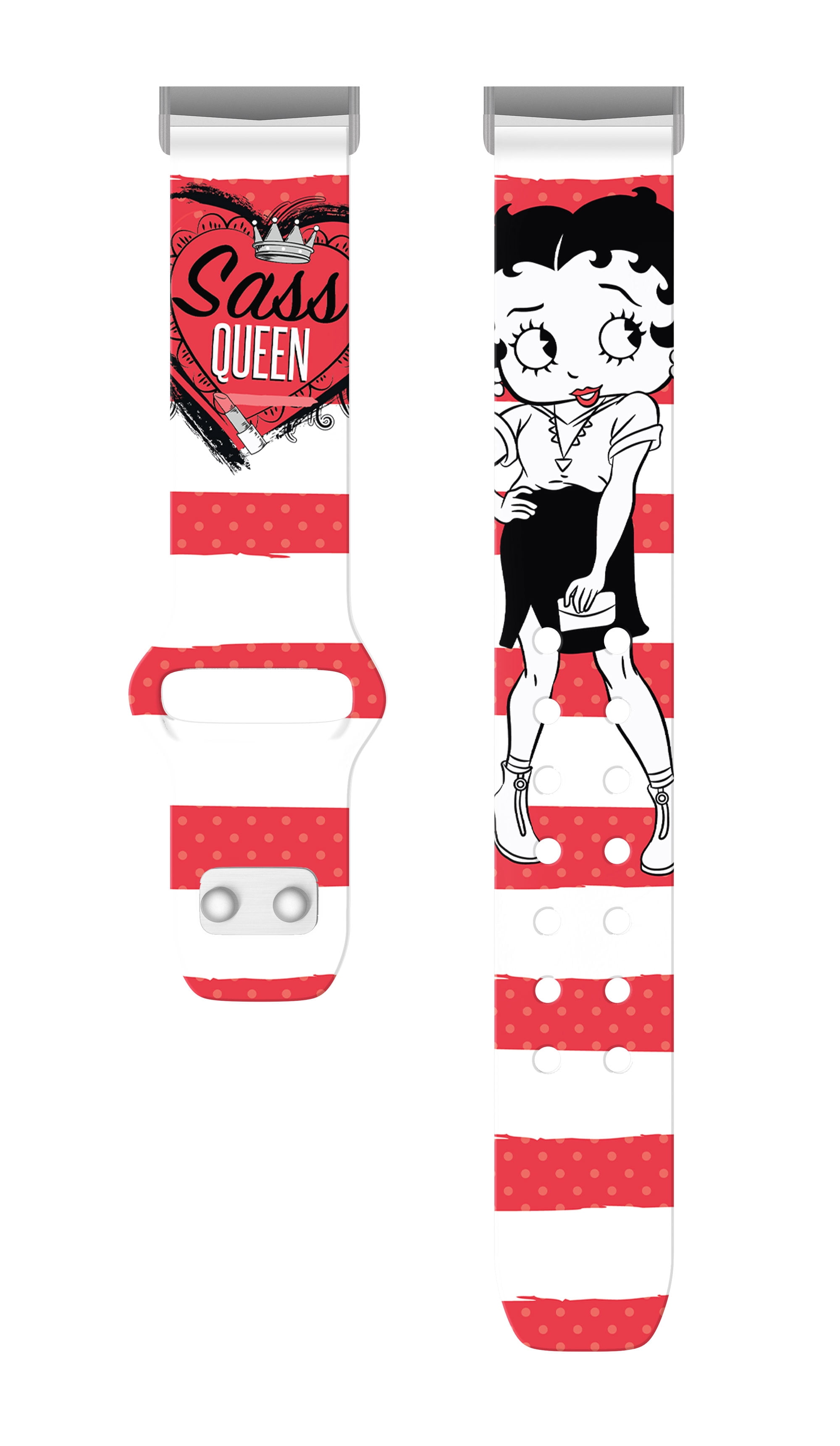 Betty Boop Romantic Rebel HD Watch Band Compatible with FitBit Versa 3 & Sense (20mm Short Sass Queen) by Affinity Bands