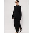 thumbnail image 4 of Suéteres de Gran Tamaño para Mujer, Conjuntos de Otoño 2025, Cuello Redondo, Mangas Largas, Jerseys de Punto A . Negro L, 4 of 10