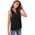 thumbnail image 4 of Women's Deep V Neck Cut Out Back Sleeveless Blouse Tank Top, 4 of 5
