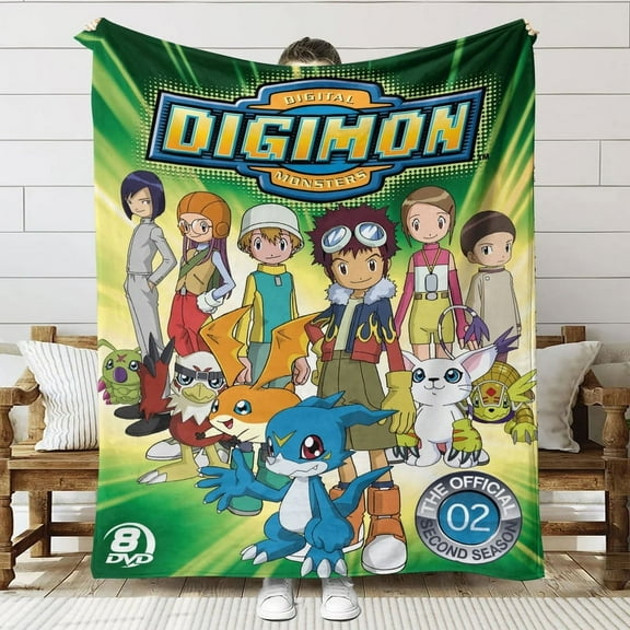 Digimon Adventure Throw Blanket Gifts for Fans Lover Girls Boys Women Present Hoodie Him Bed 60"x80"