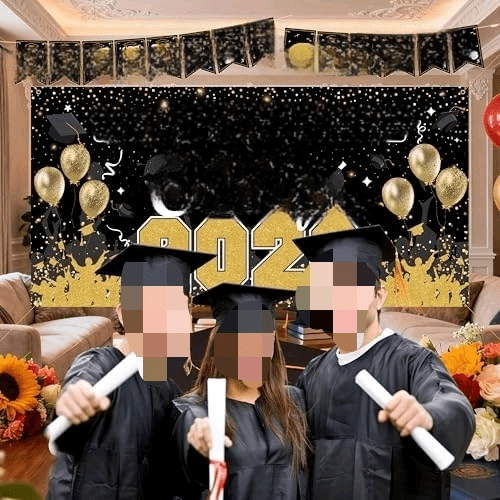 Graduation Decorations 2026 Black and Gold - 4 Balloon Boxes with Letters, Large Class of 2026 Backdrop Banner, 70pcs Balloon Garland Arch Kit - High School College Grad Photo Booth Props