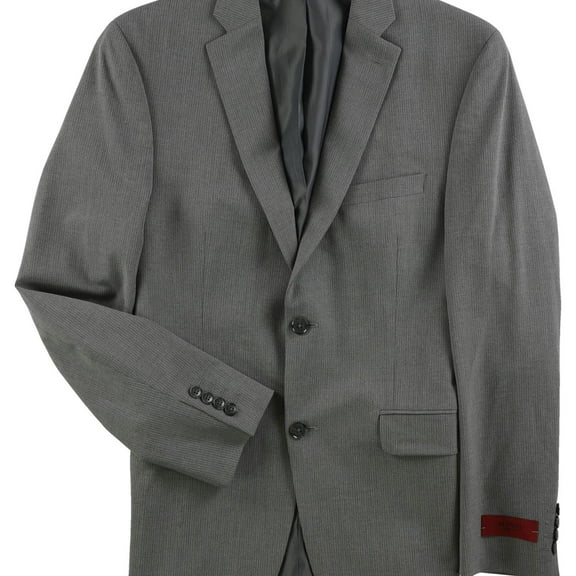 Alfani Mens Mini-Pinstripe Two Button Blazer Jacket, Grey, 38 Regular