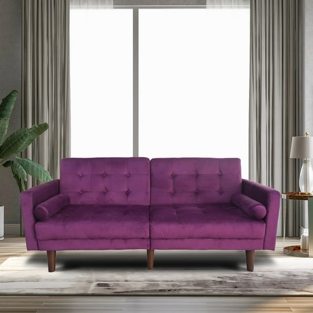 Loveseat Sofa Couch For Living Room, Purple Bed Sofa